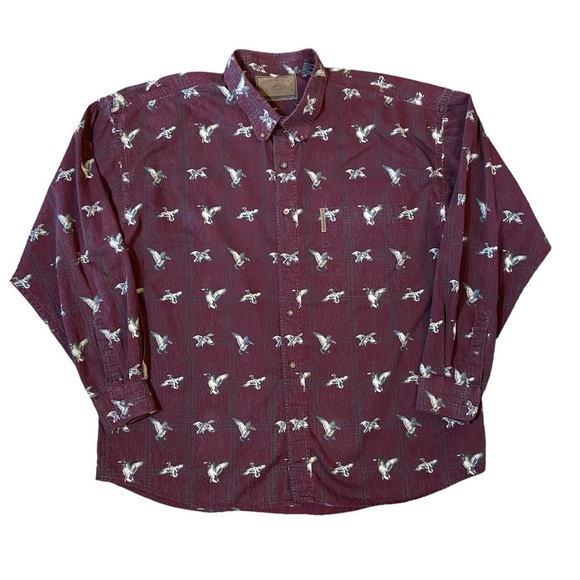 Vintage Other - Vintage Clearwater Outerwear 100% Cotton Maroon Duck Button-down Casual Shirt